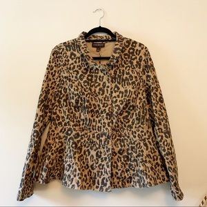 Lane Bryant Leopard Print Peplum Jacket